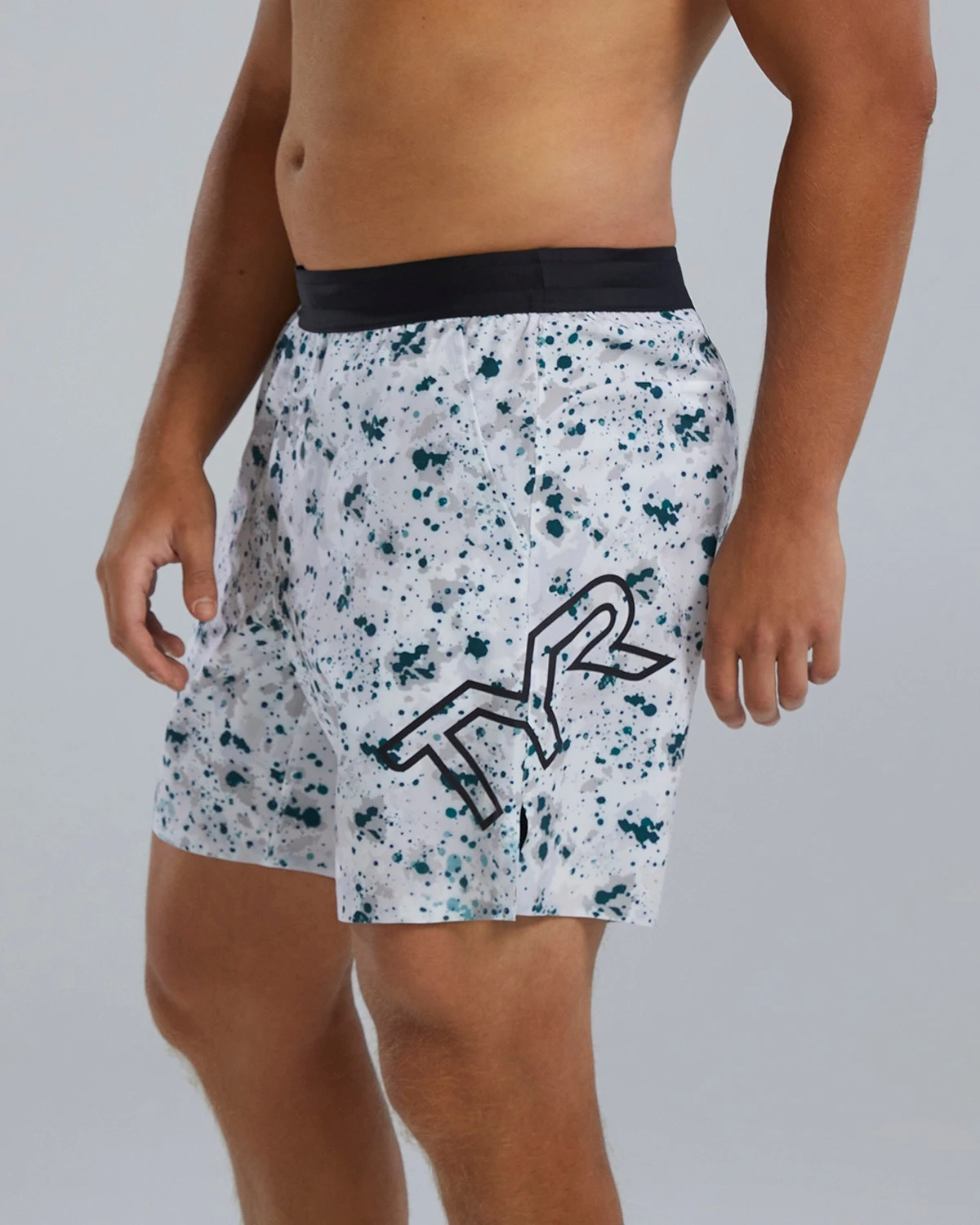 TYR Hydrosphere™ Men's Lined 7" Unbroken Big Logo Shorts - Fleck 3 TYR Hydrosphere™ Men's Lined 7" Unbroken Big Logo Shorts - Fleck - Image 3