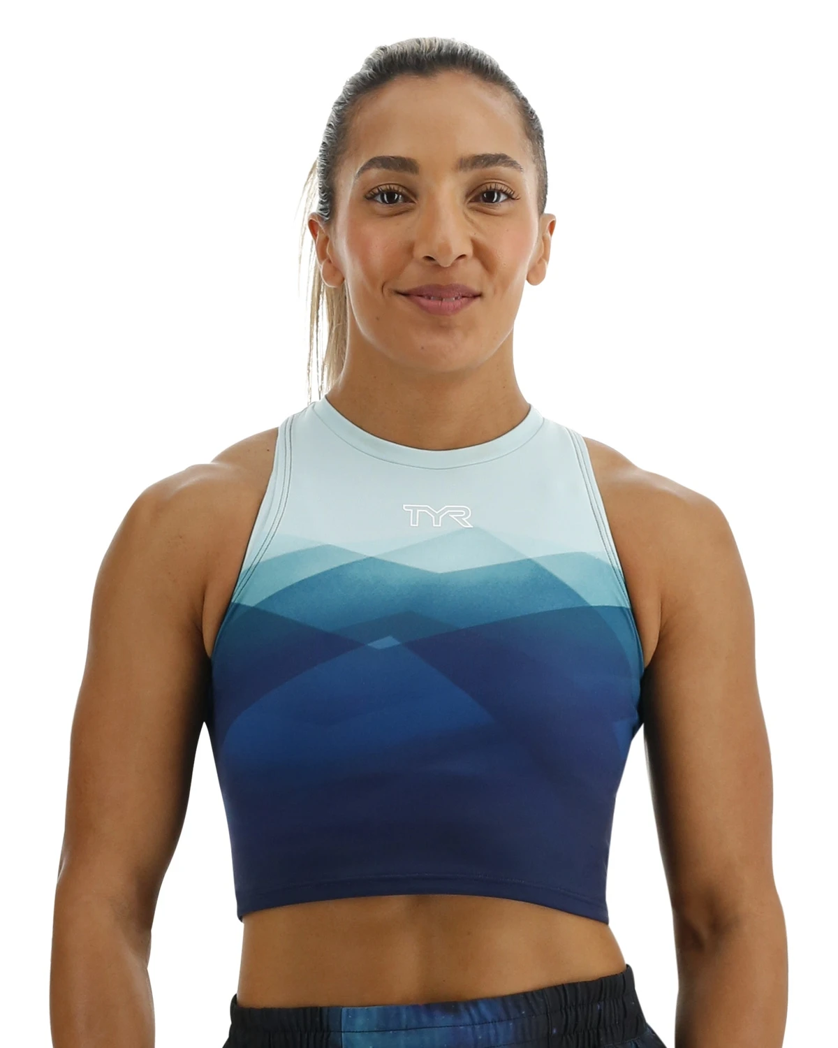 TYR Base Kinetic™ Women's Cropped High Neck Tank - Forge 1 TYR Base Kinetic™ Women's Cropped High Neck Tank - Forge