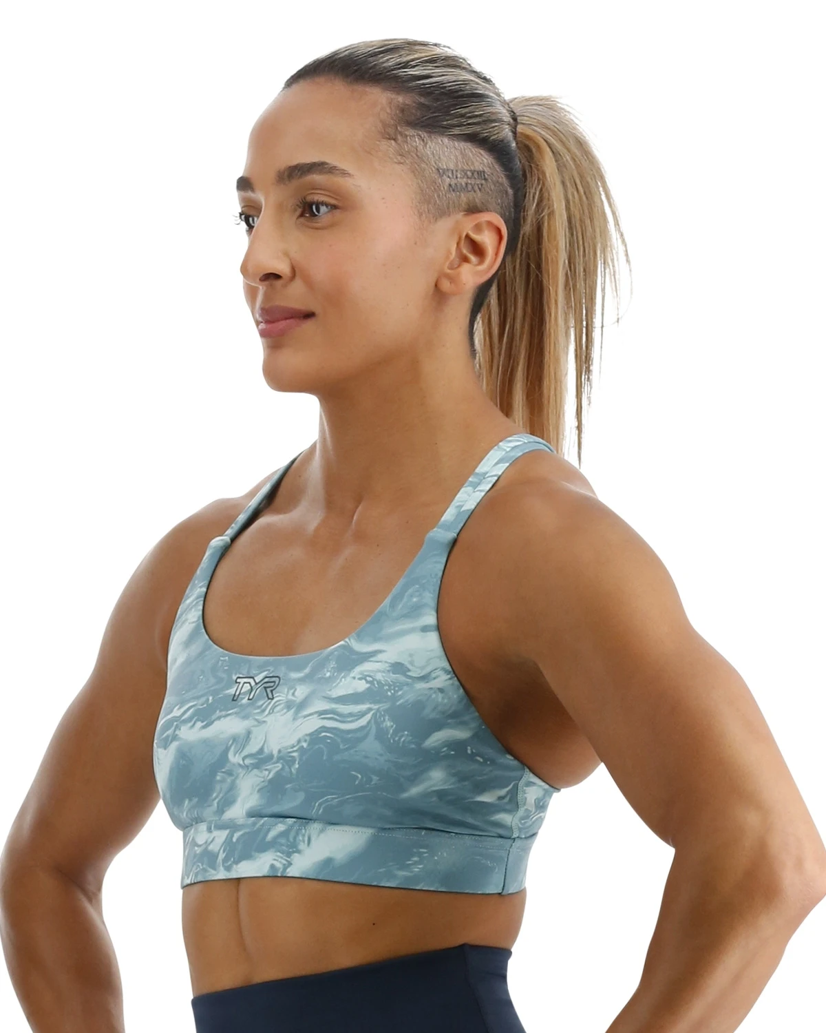 TYR Base Kinetic™ Women's Dual Strap Sports Bra - Aqueous 3 TYR Base Kinetic™ Women's Dual Strap Sports Bra - Aqueous - Image 3