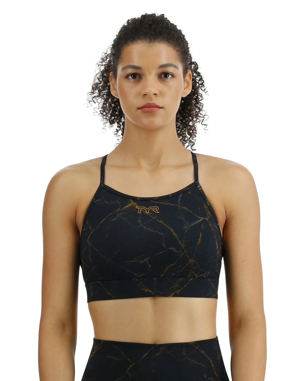 TYR Base Kinetic™ Women's High Neck Sports Bra - Goldstone 1 TYR Base Kinetic™ Women's High Neck Sports Bra - Goldstone
