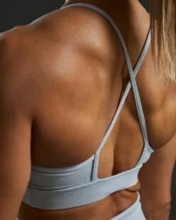 TYR Base Kinetic™ Women's High Neck Big Logo Sports Bra - Heather -Tyr FGHSHL3A 254 alt10