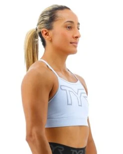 TYR Base Kinetic™ Women's High Neck Big Logo Sports Bra - Solid -Tyr FGHSOL3A 926 alt06