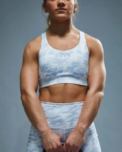 TYR Base Kinetic™ Women's Crossback Sports Bra - Whiteout Camo -Tyr FGPWC3A 100 alt07