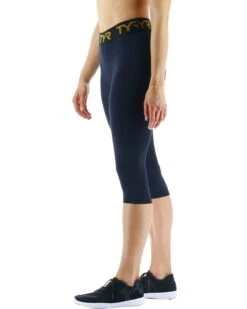 TYR Base Kinetic™ Women's Mid-Rise Logo Leggings - Solid -Tyr FTCCS3A 001 alt03