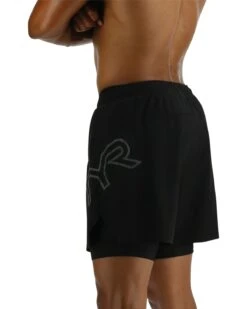 TYR Hydrosphere™ Men's Lined 6" Momentum Big Logo Shorts - Solid -Tyr MMSLSL3A 001 alt03