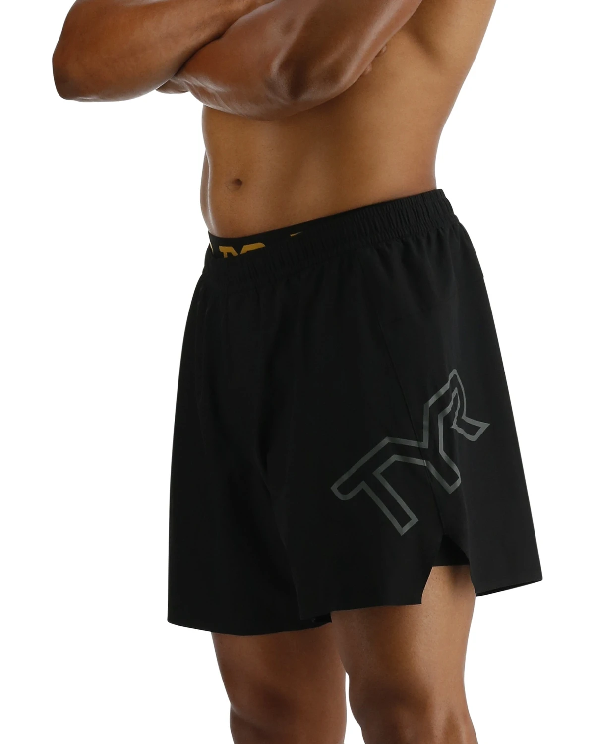 TYR Hydrosphere™ Men's Unlined 6" Momentum Big Logo Shorts - Solid 3 TYR Hydrosphere™ Men's Unlined 6" Momentum Big Logo Shorts - Solid - Image 3