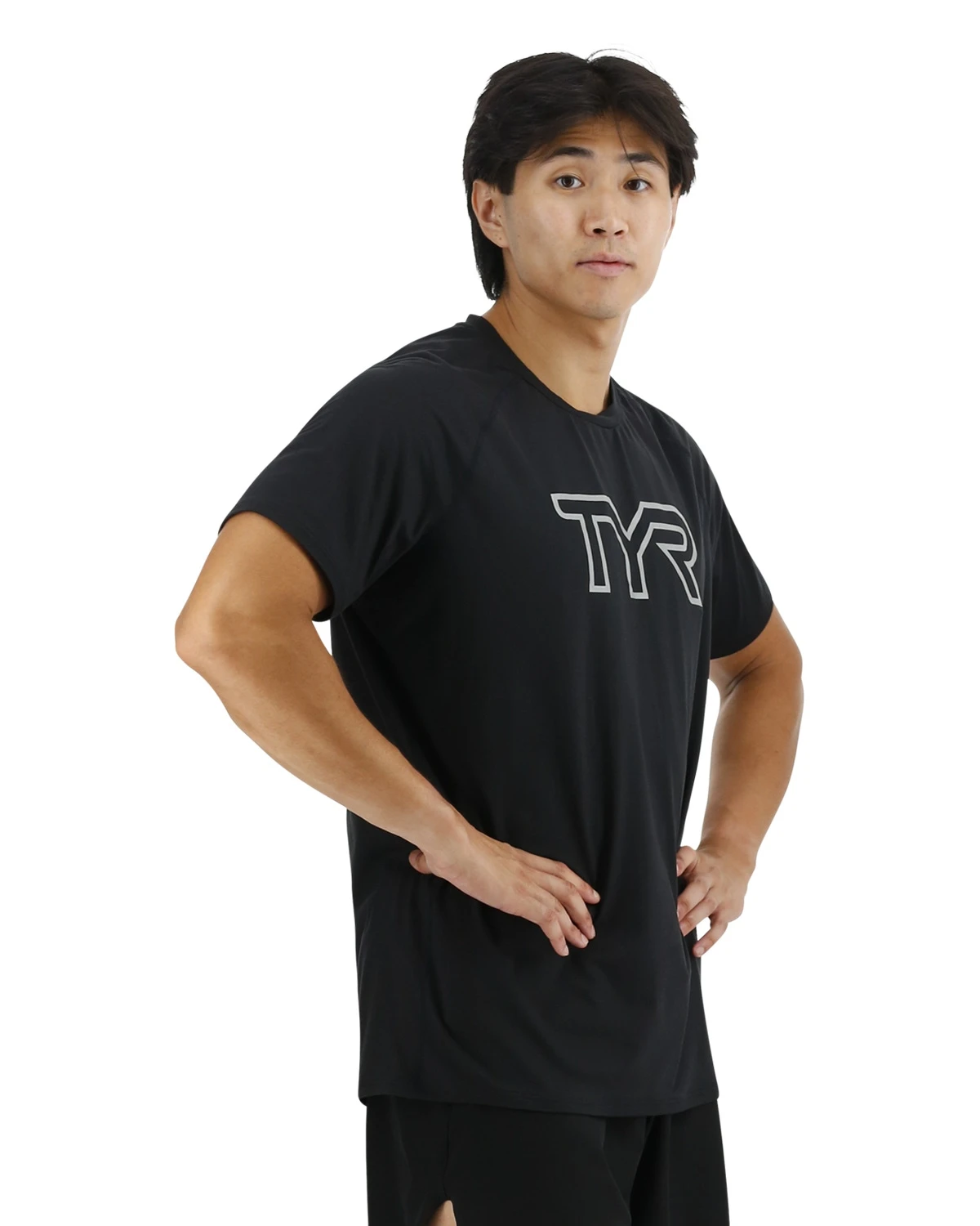 TYR ClimaDry™ Men's Raglan Big Logo Tech Tee - Solid 6 TYR ClimaDry™ Men's Raglan Big Logo Tech Tee - Solid - Image 6