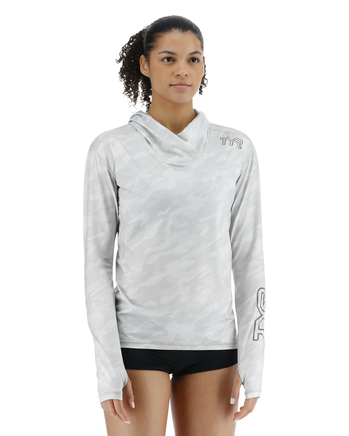 TYR SunDefense™ Women's Vented Hooded Shirt - Camohex 6 TYR SunDefense™ Women's Vented Hooded Shirt - Camohex - Image 6