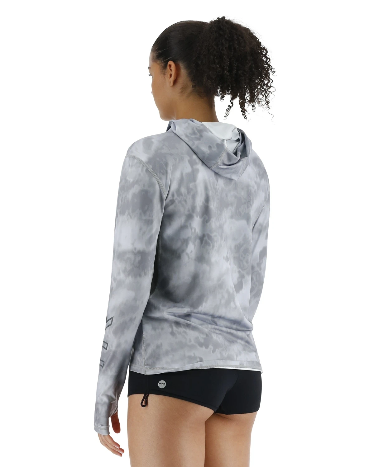 TYR SunDefense™ Women's Vented Hooded Shirt - Turbulent 4 TYR SunDefense™ Women's Vented Hooded Shirt - Turbulent - Image 4