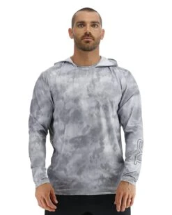 TYR SunDefense™ Men's Vented Hooded Shirt - Turbulent