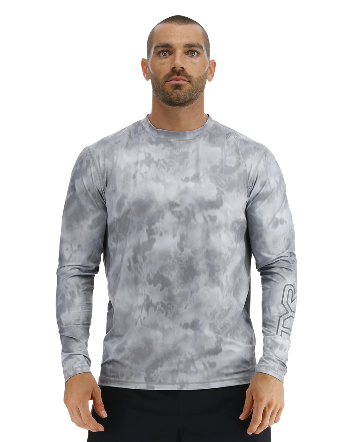 TYR SunDefense™ Men's Vented Long Sleeve Crew Shirt - Turbulent 1 TYR SunDefense™ Men's Vented Long Sleeve Crew Shirt - Turbulent