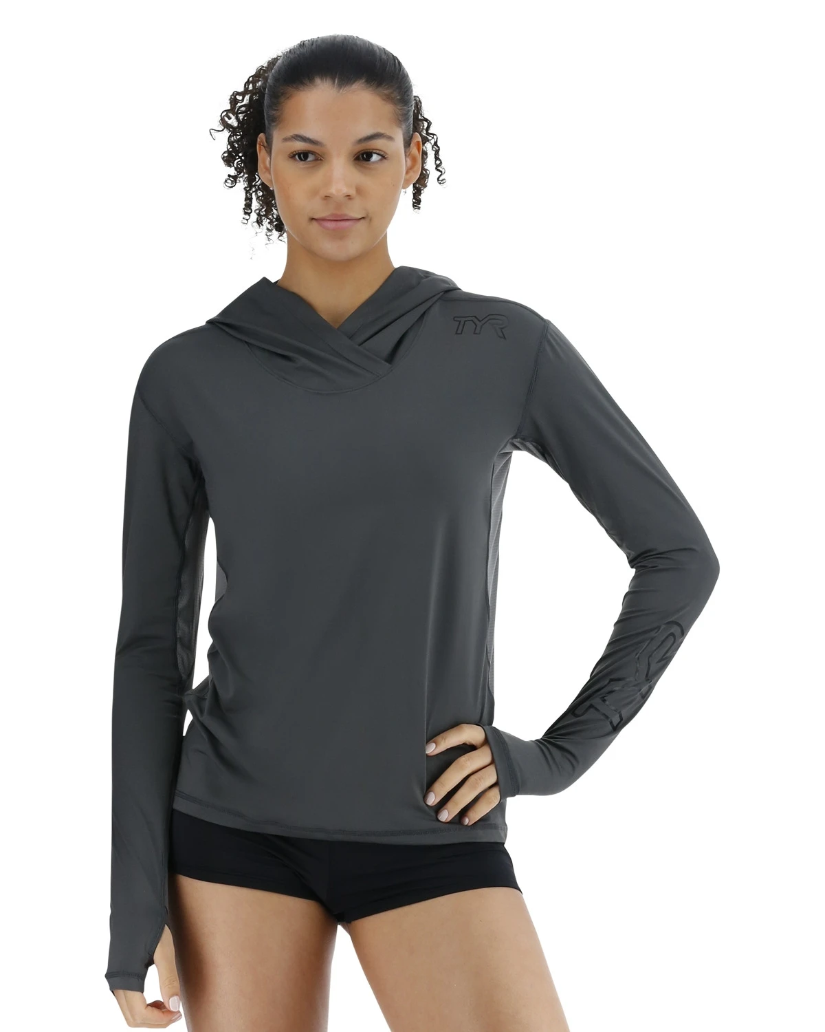 TYR SunDefense™ Women's Vented Long Sleeve Crew Shirt - Solid 1 TYR SunDefense™ Women's Vented Long Sleeve Crew Shirt - Solid