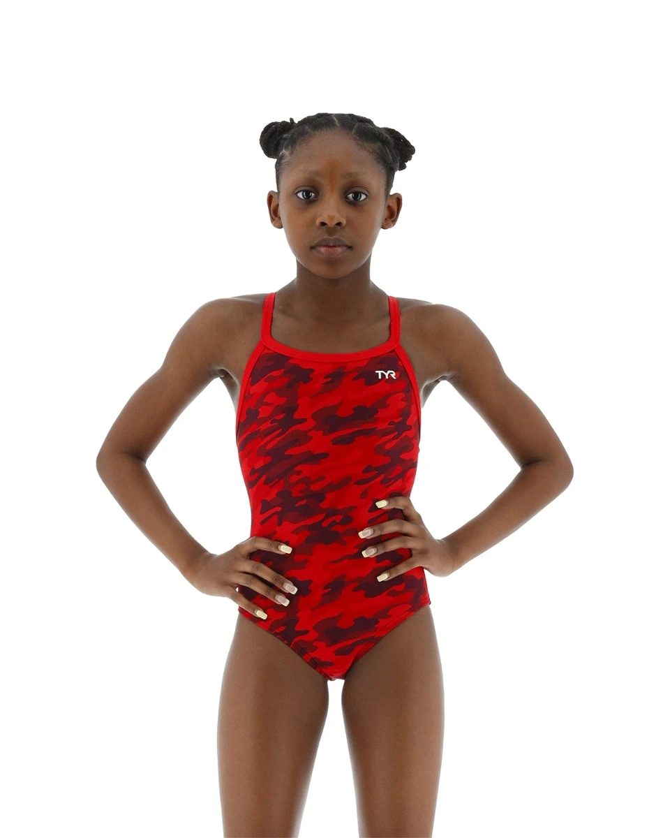 TYR Durafast Elite® Girls' Diamondfit Swimsuit - Camo 1 TYR Durafast Elite® Girls' Diamondfit Swimsuit - Camo
