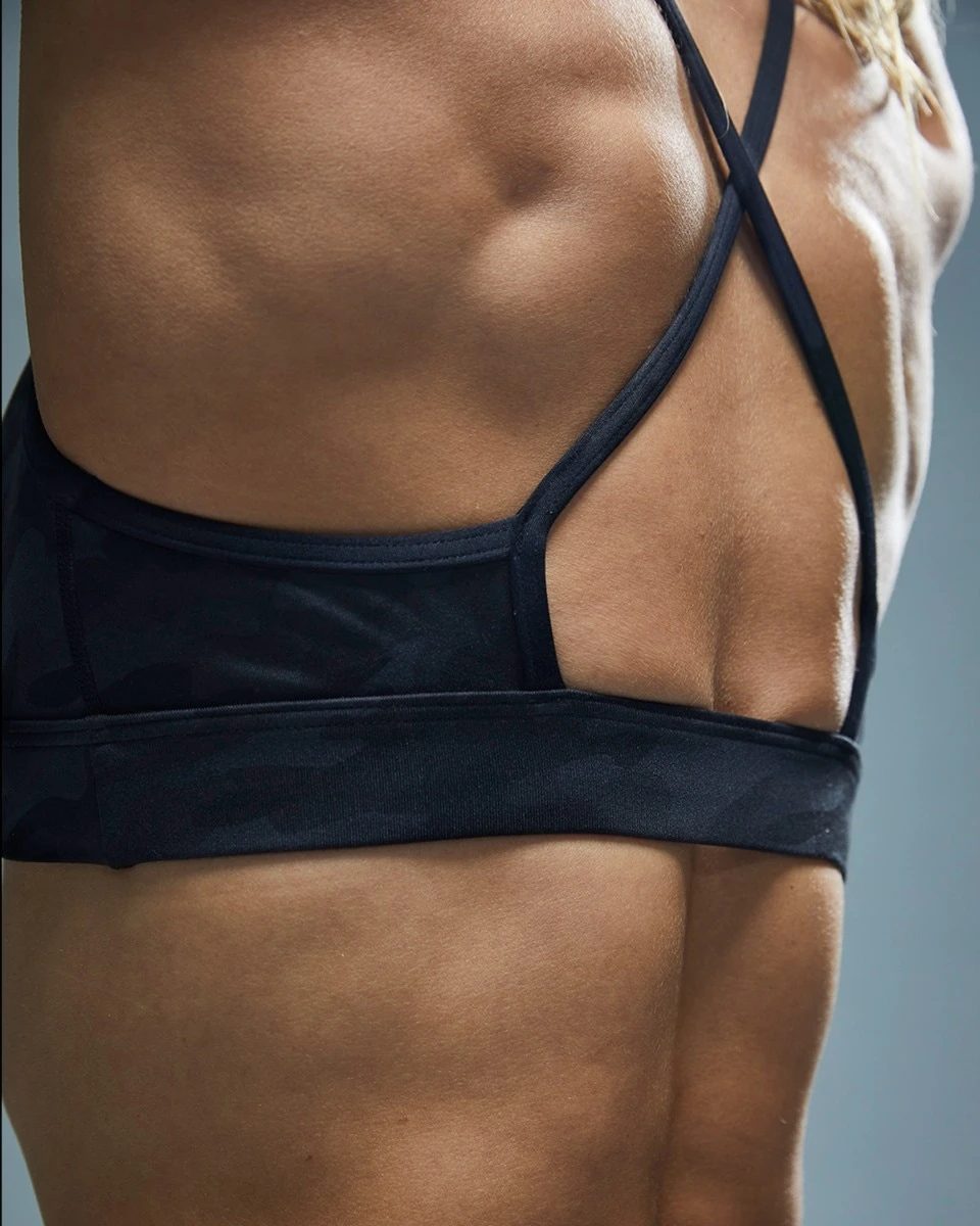 TYR Base Kinetic™ Women's High Neck Sports Bra - Blackout Camo 8 TYR Base Kinetic™ Women's High Neck Sports Bra - Blackout Camo - Image 8