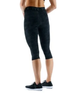 TYR Base Kinetic™ Women's Mid-Rise Logo Cropped Leggings - Blackout Camo -Tyr ftccb3a 001 alt04 2 4