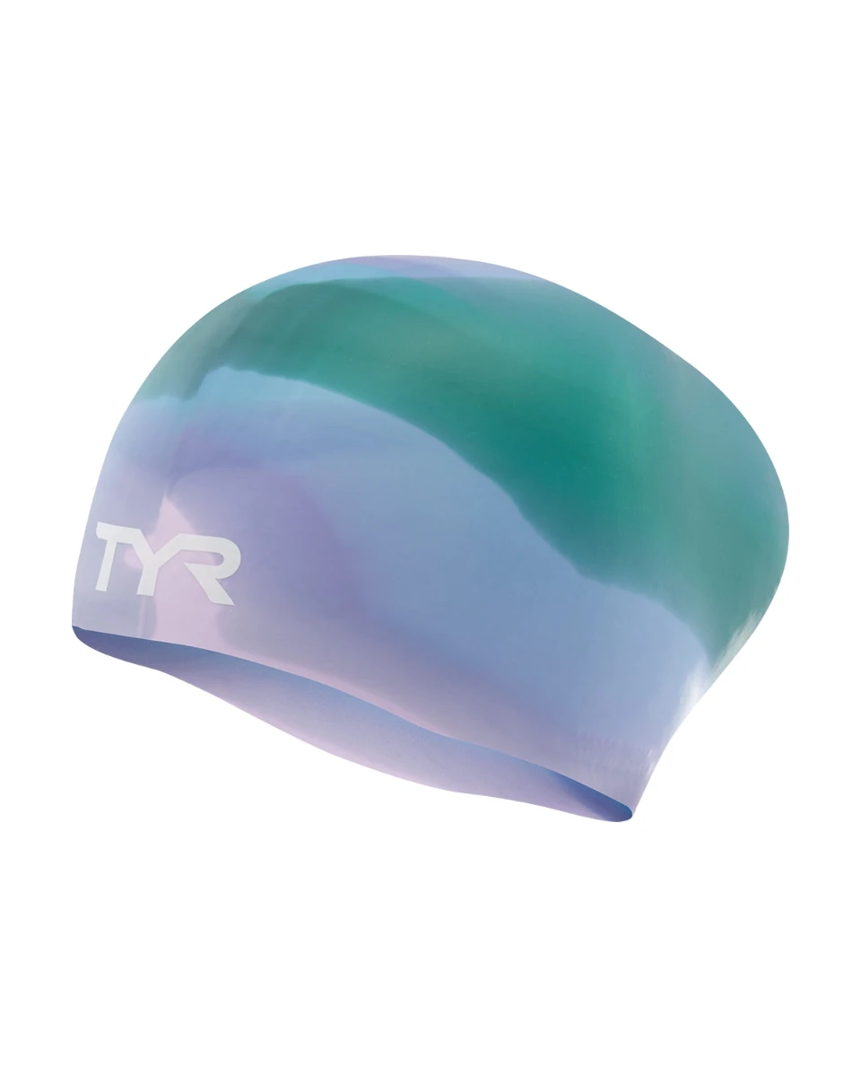 TYR Youth Long Hair Silicone Swim Cap - Tie Dye 1 TYR Youth Long Hair Silicone Swim Cap - Tie Dye