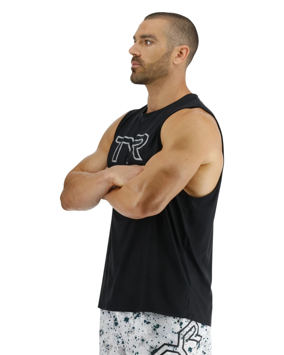 TYR ClimaDry™ Men's Big Logo Tech Tank - Solid / Heather 3 TYR ClimaDry™ Men's Big Logo Tech Tank - Solid / Heather - Image 3