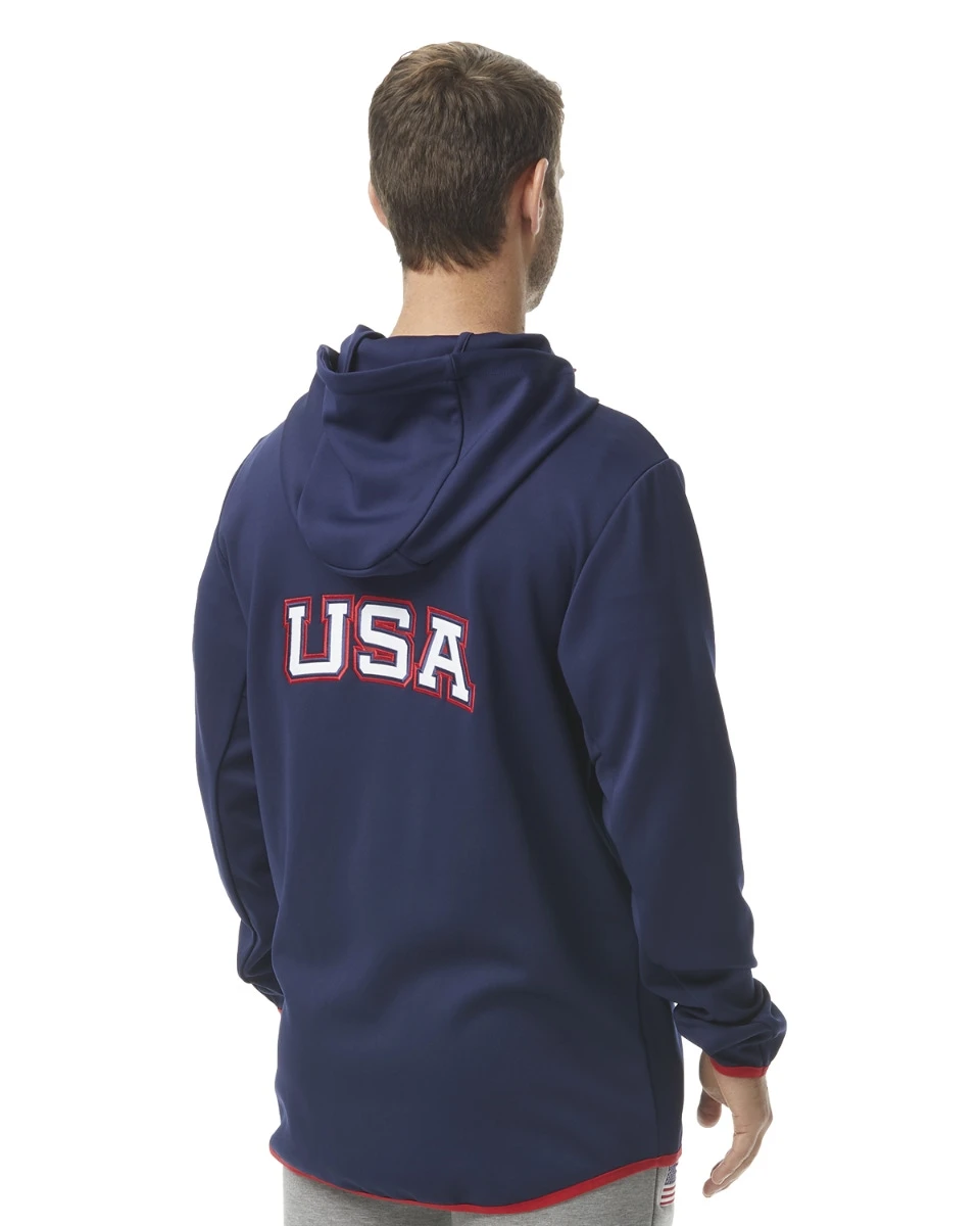 TYR Men's Alliance Podium Full Zip Hoodie - USA 2 TYR Men's Alliance Podium Full Zip Hoodie - USA - Image 2