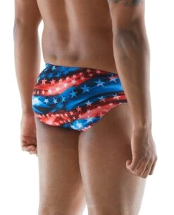TYR Durafast One® Men's Brief Swimsuit - Freedom Flag -Tyr rffg7a 636 alt06