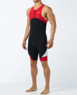 TYR Men's Padded Front-Zip Tri-Suit - Carbon