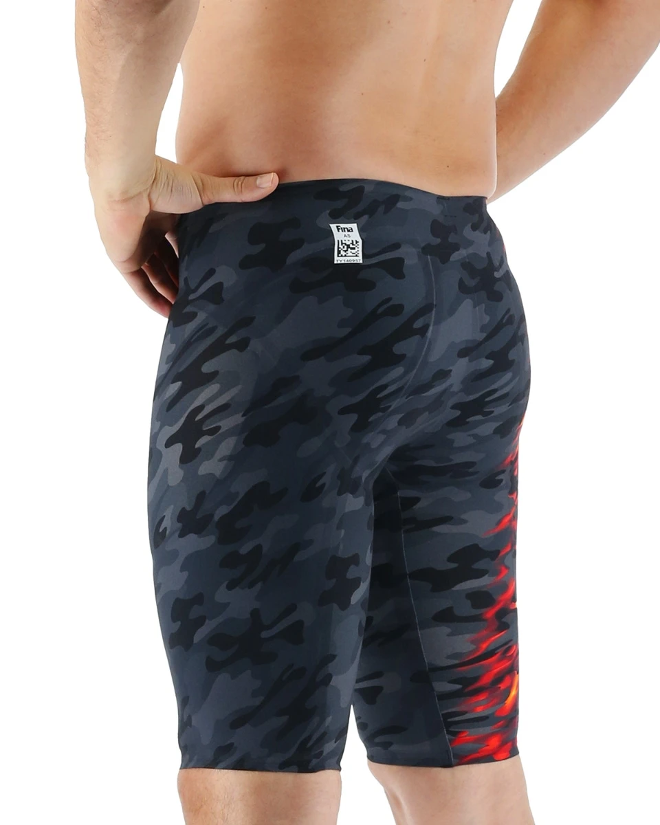 TYR Men’s Venzo™ High-Waist Jammer Swimsuit - Camo Fire 4 TYR Men’s Venzo™ High-Waist Jammer Swimsuit - Camo Fire - Image 4