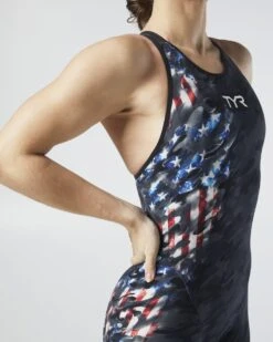TYR Women's Venzo™ Open Back - USA Blackout Camo 21 TYR Women's Venzo™ Open Back - USA Blackout Camo -Tyr vzcuob6a 921 alt10