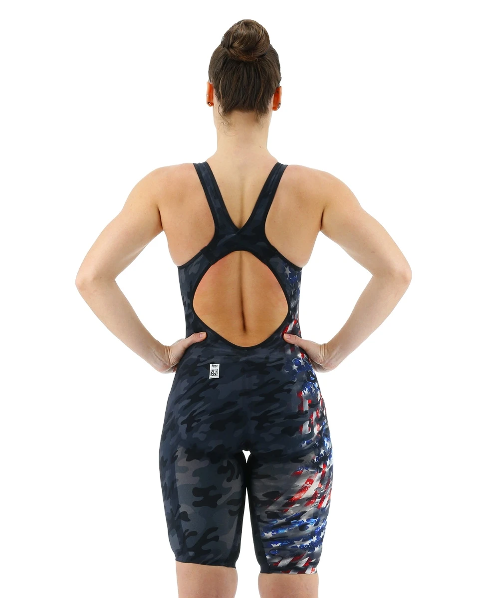 TYR Women's Venzo™ Open Back - USA Blackout Camo 2 TYR Women's Venzo™ Open Back - USA Blackout Camo - Image 2